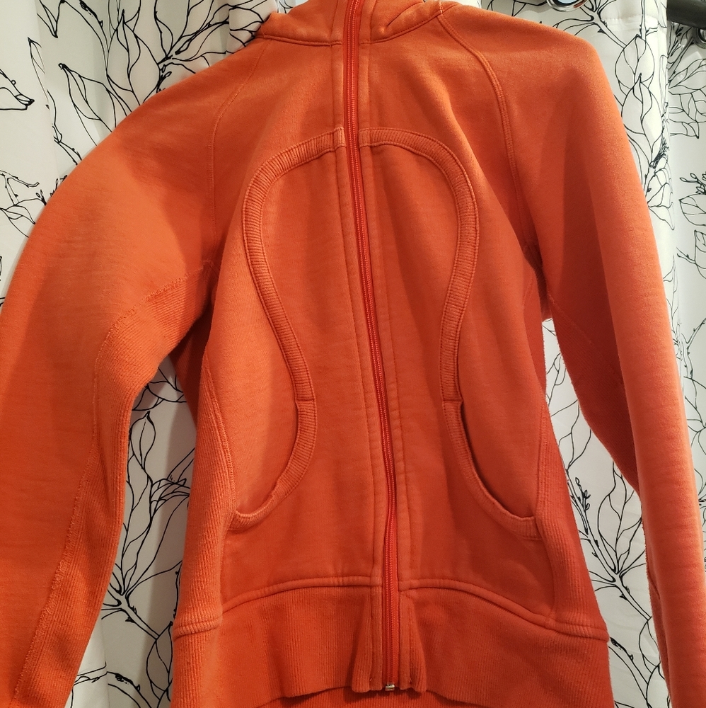 Lululemon orange hooded jacket